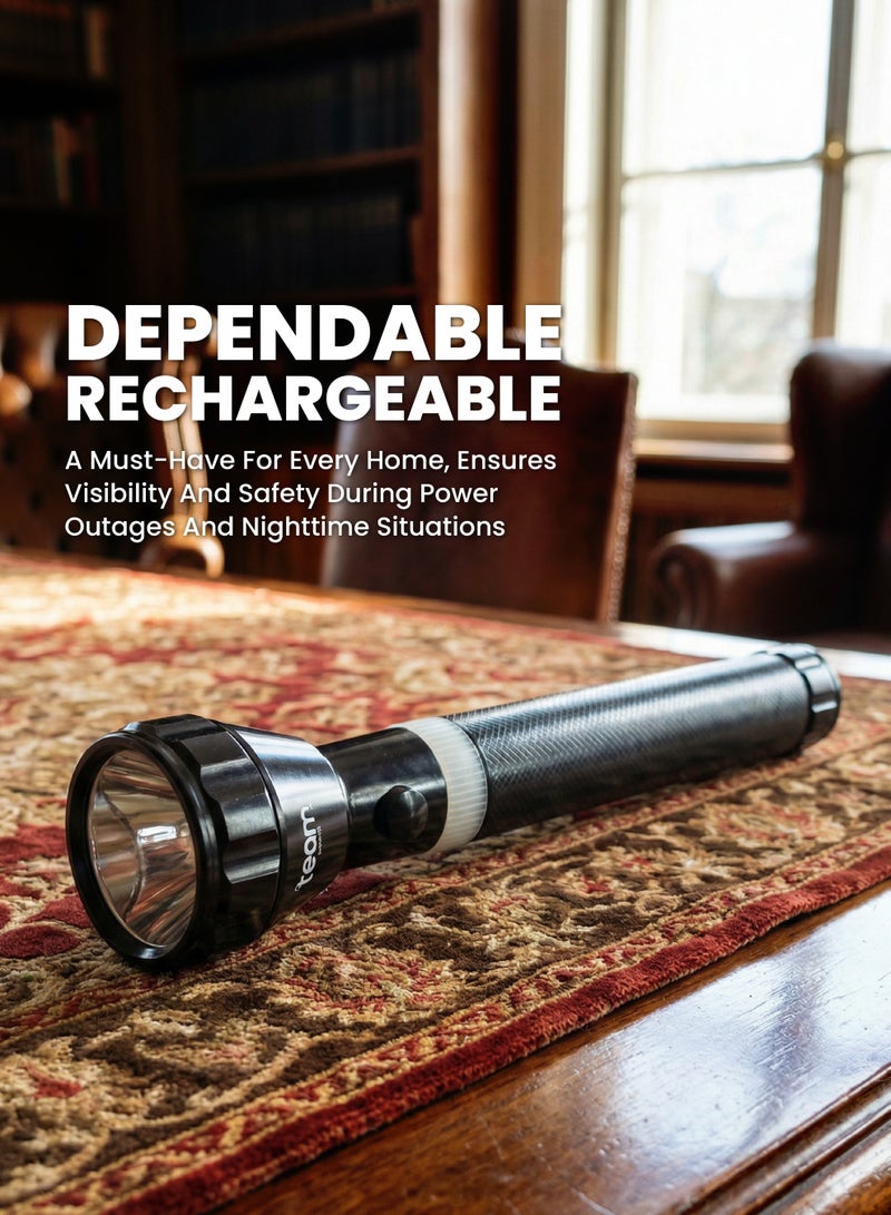 Team Rechargeable LED Flashlight – Ultra Long Range 1200–1500m Torch | Super Bright Cree LED | Heavy‑Duty Water, Shock & Corrosion Resistant Torch | Long‑Lasting Ni‑CD Battery | Outdoor, Camping & Emergency Light - Image 4